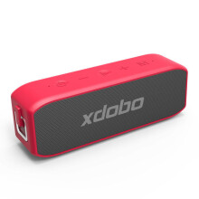 (Red) Portable Wireless Bluetooth 20W Speaker IPX7 Waterproof Soundbar Super Bass Stereo Hi-Fi Sound Box TWS Audio Player Boombox