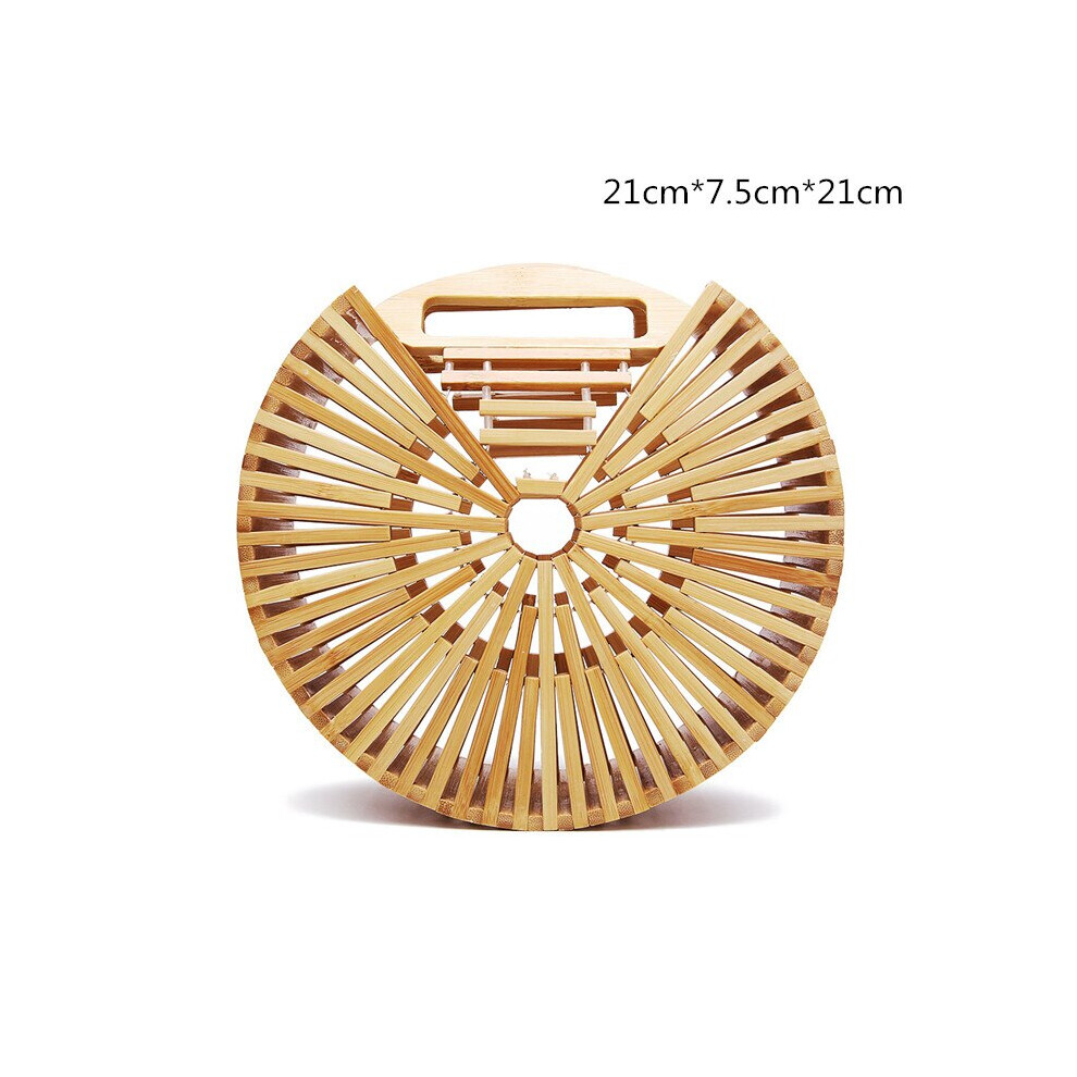 (Y3) new Women's bamboo handbag Bohemia holiday beach bag Women's hollow woven rattan bag