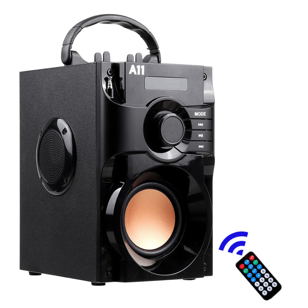 (Black) Wireless Bluetooth Speaker Stereo Subwoofer Bass Speakers Music Studio Support Fm Aux Black 6261602071087