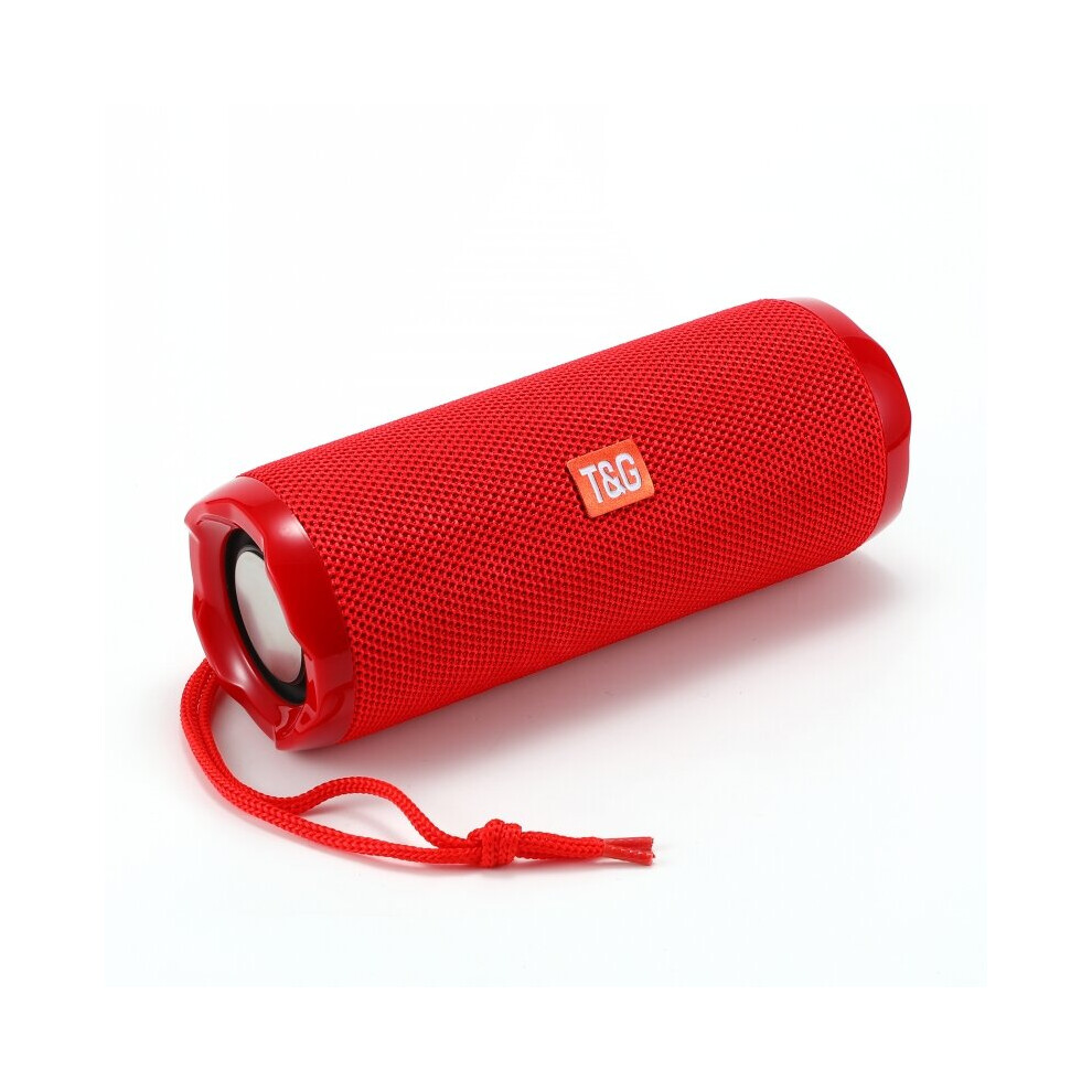 (Red) Portable Bluetooth Speakers Subwoofer IPX5 Waterproof Outdoor Sports Bluetooth 5.0 Column Music TWS Music Center