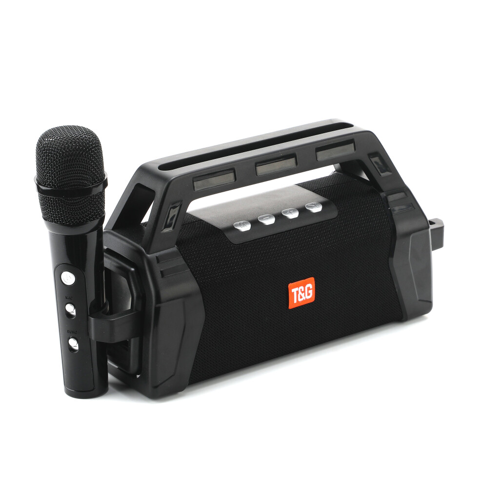 (Black) Outdoor Portable Bluetooth Speaker Subwoofer Wireless Karaoke Square Dance Sound Support Tf Fm Radio Card With Microphone Black 6112212093016