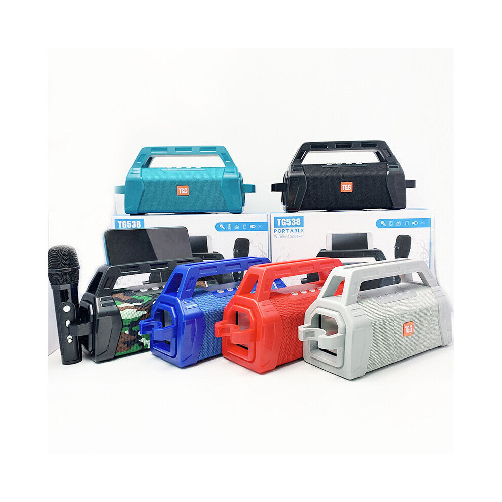 (Green) Outdoor Portable Bluetooth Speaker Subwoofer Wireless Karaoke Square Dance Sound Support TF FM Radio Card with Microphone-image-OPC-PFKBGW8-NEW