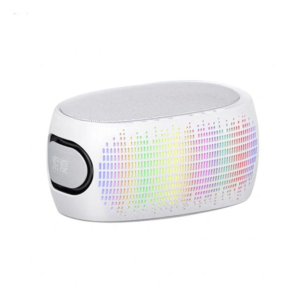 (White) Hifi Sound 3D Surround Bluetooth Wireless Speaker Aux/U Disk/Tf Card Connection 8H Playtime With Dynamic Colorful Lights White 6112212092118