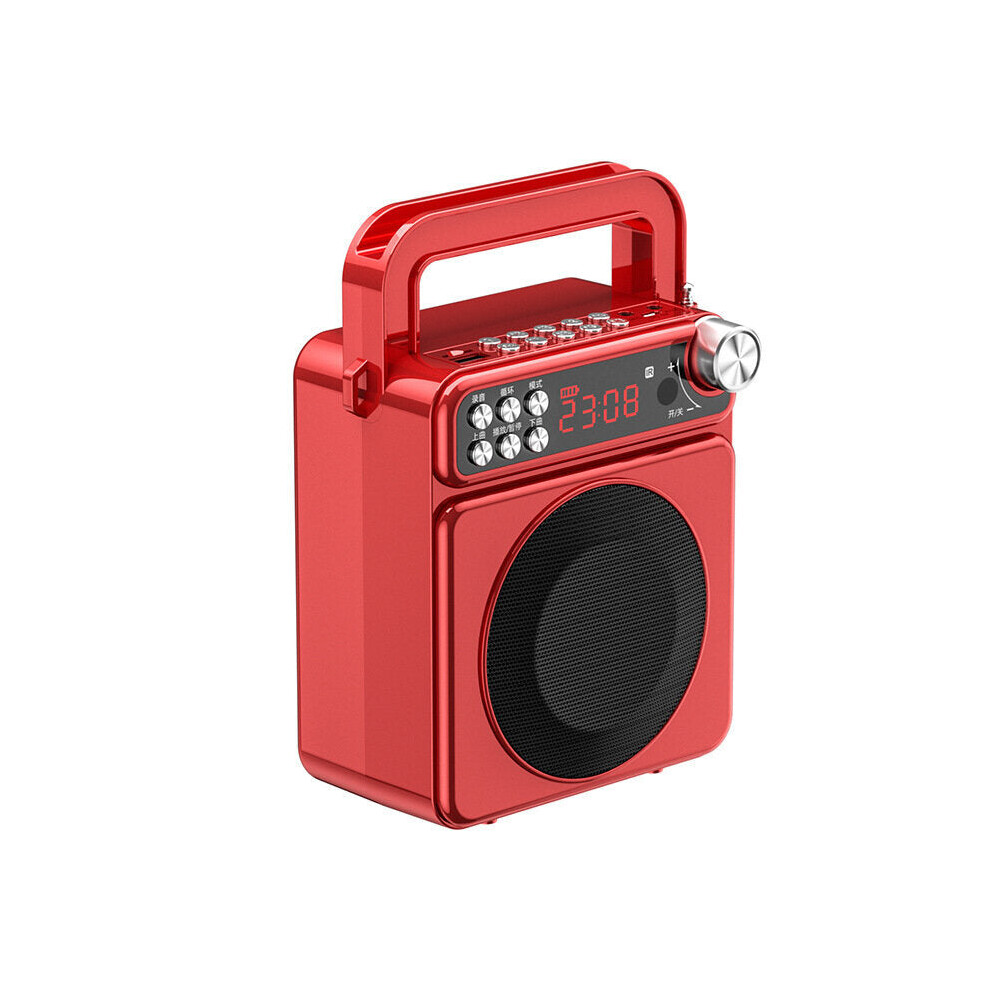 (Red) Bluetooth 5.0 Wireless Speaker Square Dance Speaker 2400mAh Battery Outdoor High Power Surround Stereo Sound