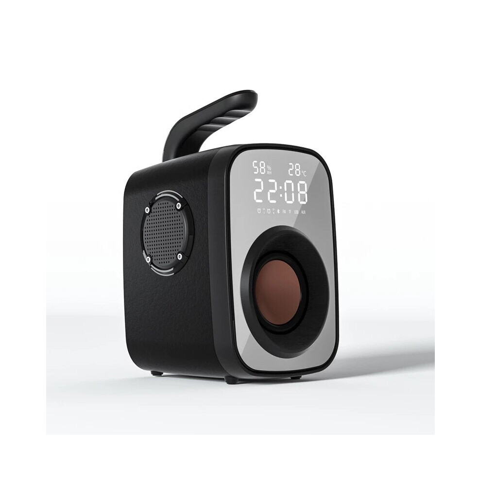 (Updated Version) Portable Bluetooth 5.0 Speaker LED Clock Display Mirror Hi-Fi Super Bass FM Raido High Powerful Boombox Hi-Fi Sound Loudspeaker