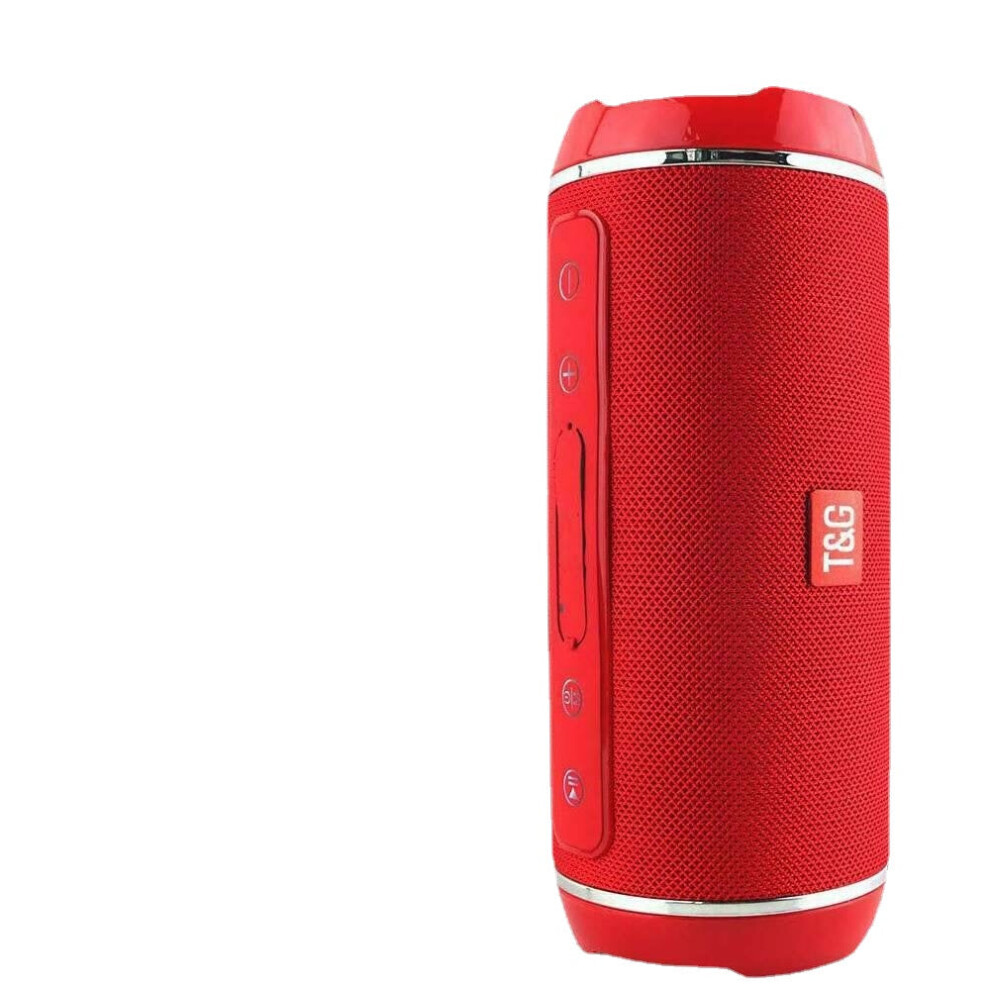 (Red) Portable Bluetooth Wireless Speaker 3D Stereo Music Sound Sweatproof Colum Outdoor Support FM TF Card U Disk