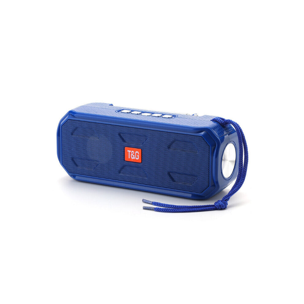 (Blue) Tooth Speaker Stereo Bass Music Box Support Tf Fm Radio Usb Aux With Flashlight Portable Outdoor Speaker Blue 6112212092675