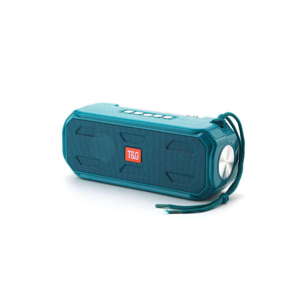 (Green) Bluetooth Speaker Stereo Bass Music Box Support TF FM Radio USB AUX With Flashlight Portable Outdoor Speaker