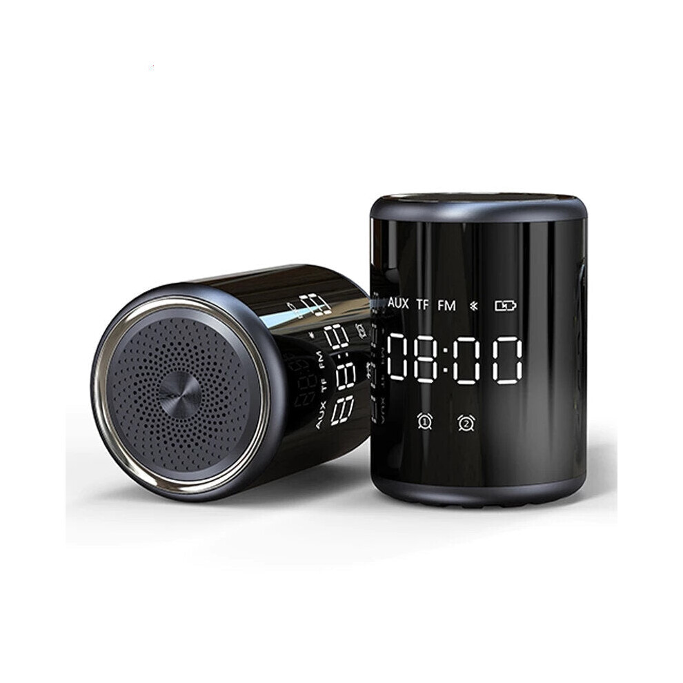 Bluetooth Speaker LED Screen Alarm Clock Portable Speaker Loud Stereo Sound Rich Bass TF/AUX/FM Radio Player with Mic