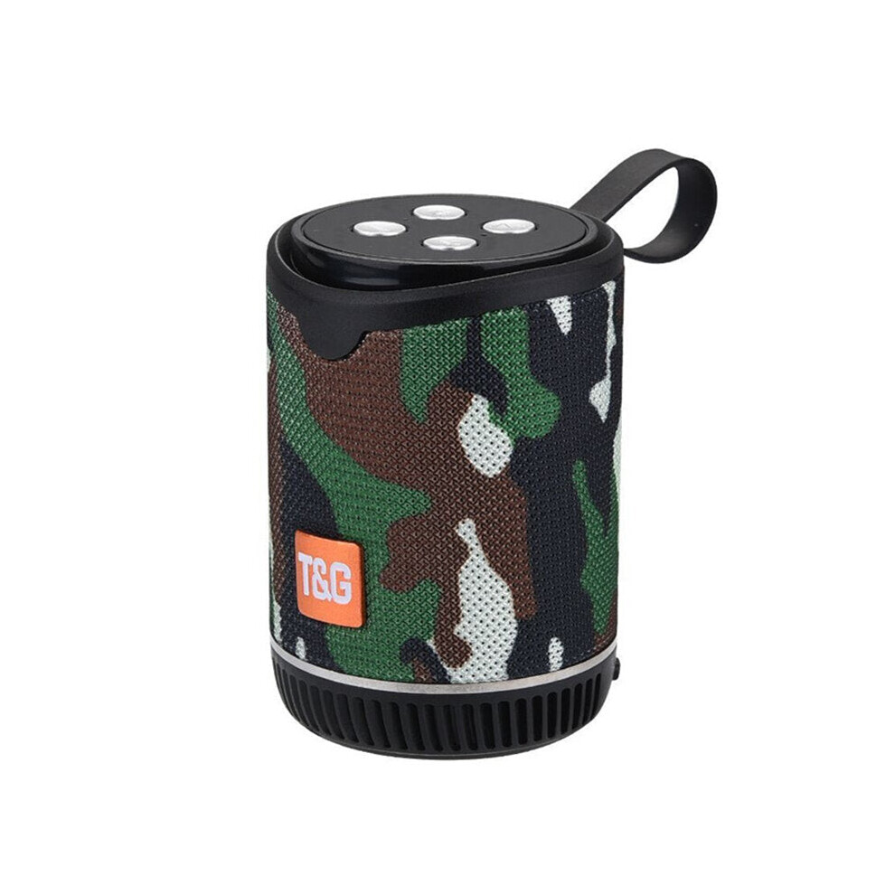 (Camouflage Green) Mini Wireless Bluetooth Speaker Portable FM Radio TF AUX USB Speakers Subwoofer Music Column Speaker