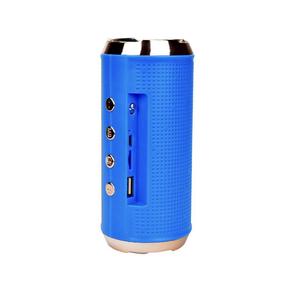 (Blue) Bluetooth 5.0 Speaker 10W Dual Drivers Hi-Fi Stereo Bass Wireless Soundbar TF Card AUX-In Waterproof Portable Outdoor Speaker