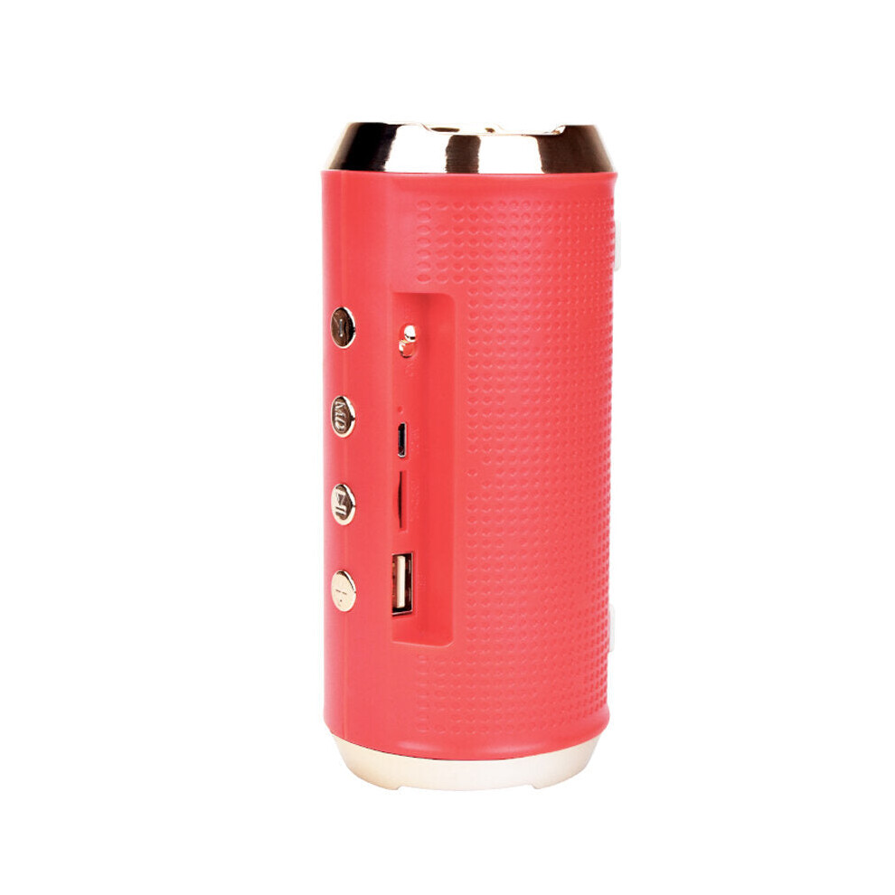 (Red) Bluetooth 5.0 Speaker 10W Dual Drivers Hi-Fi Stereo Bass Wireless Soundbar Tf Card Aux-In Waterproof Portable Outdoor Speaker Red 6112212088586