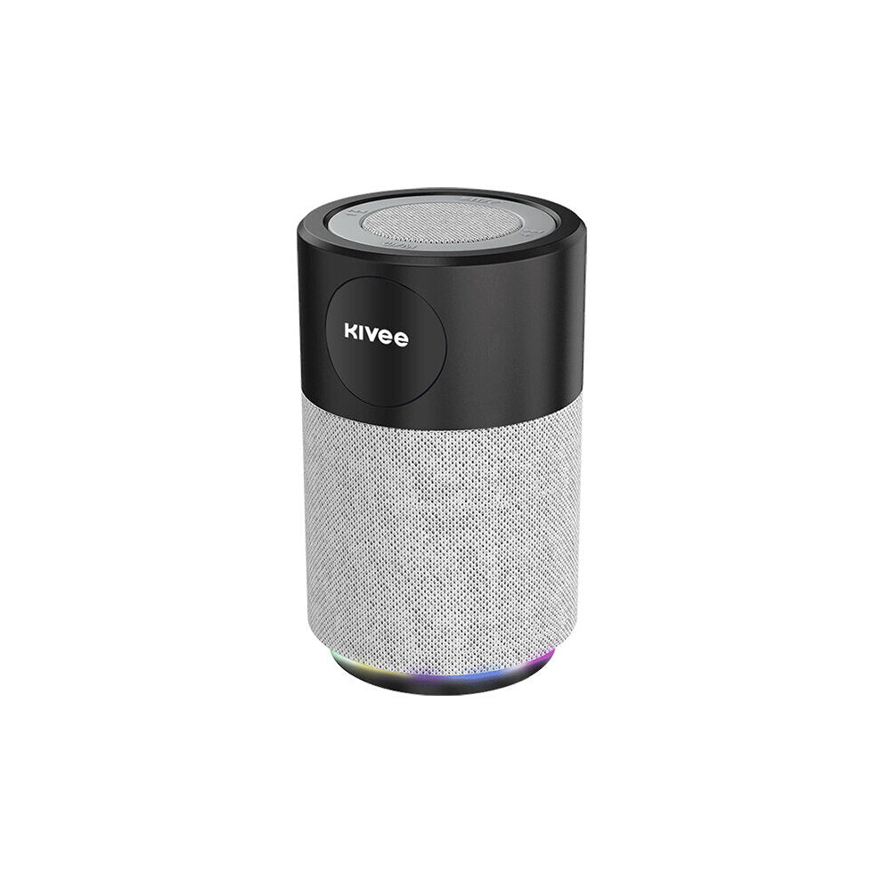 (Black) Wireless Bluetooth Speaker Portable Column Hi-Fi Stereo Bass Loudspeaker Colorful Lamp FM Radio IPX5 Waterproof Speakers