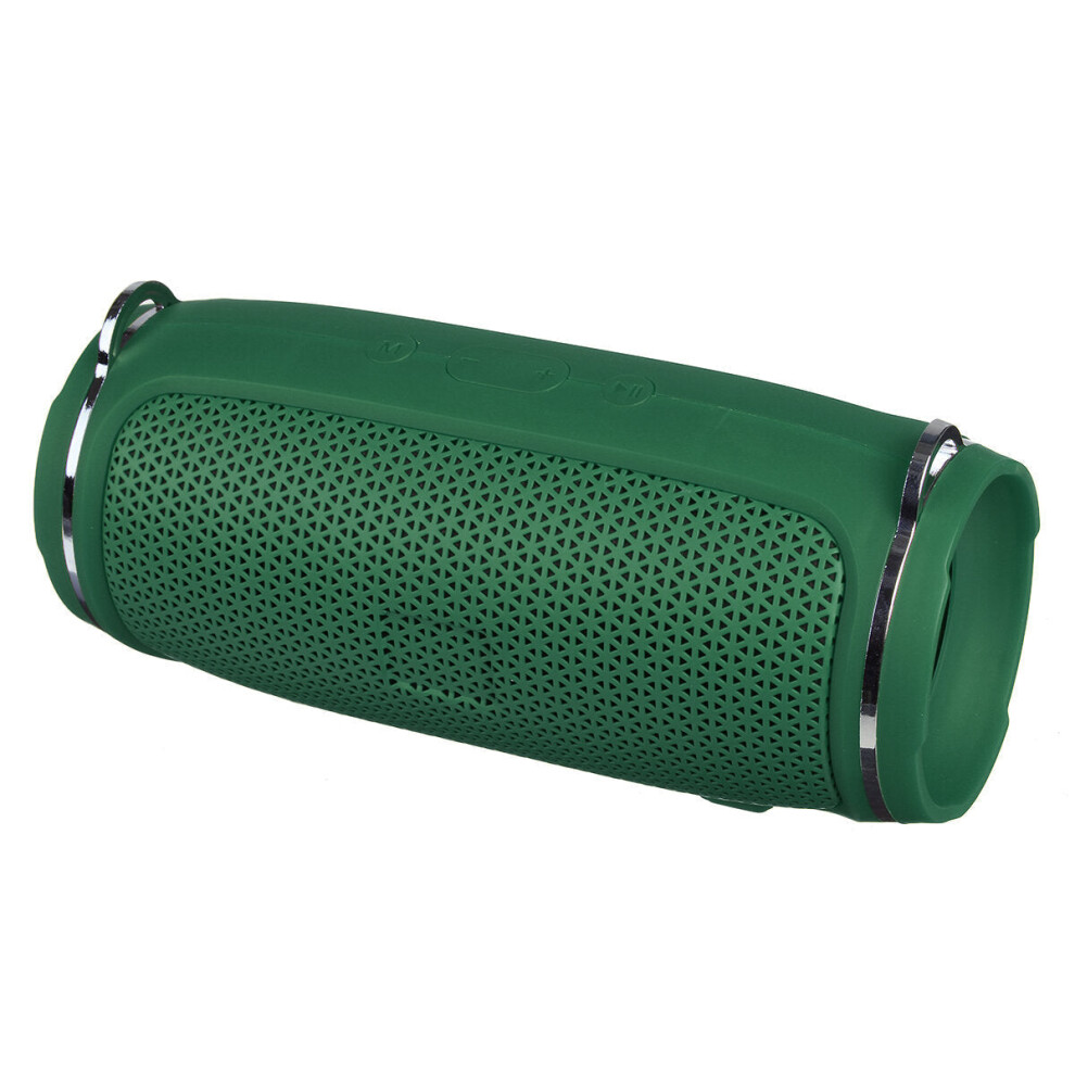 (Green) Portable Wireless Speaker Bluetooth 5.0 Speaker Outdoor Hi-Fi Support TF Card FM Radio Subwoofer