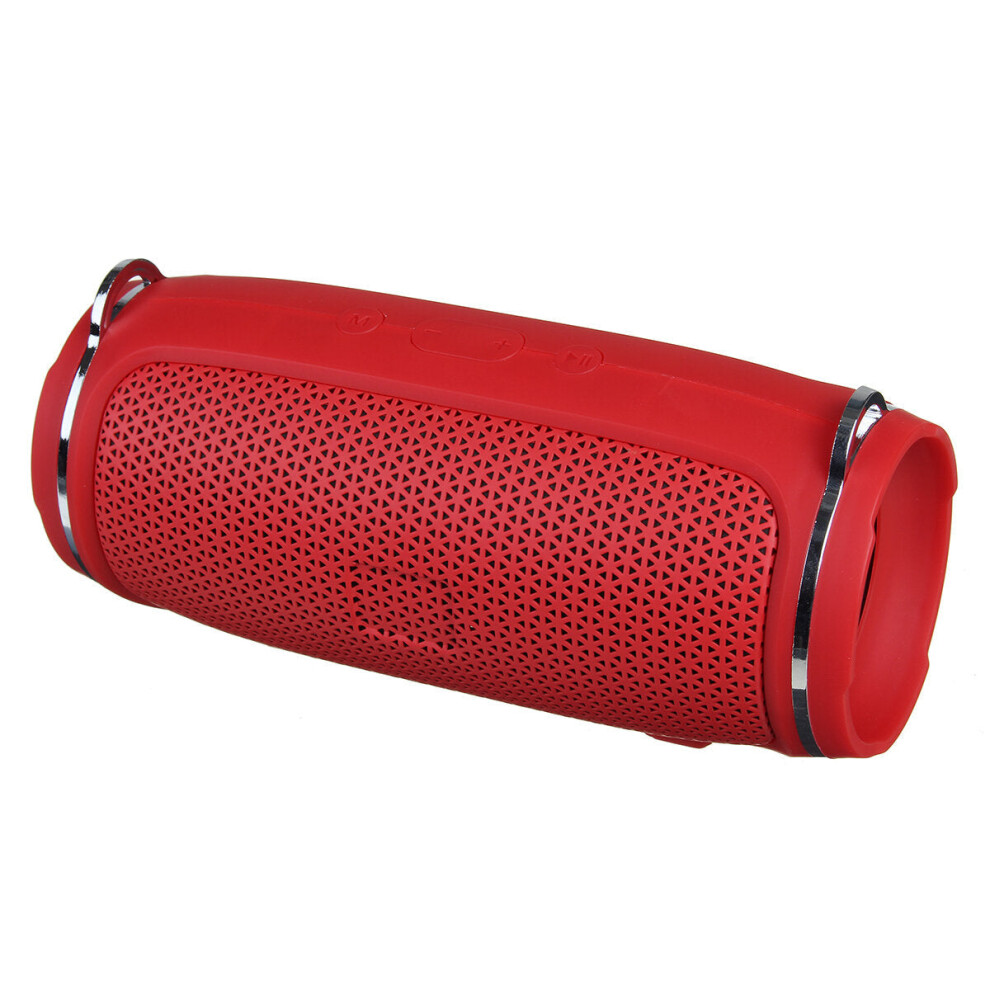 (Red) Portable Wireless Speaker Bluetooth 5.0 Speaker Outdoor Hi-Fi Support TF Card FM Radio Subwoofer