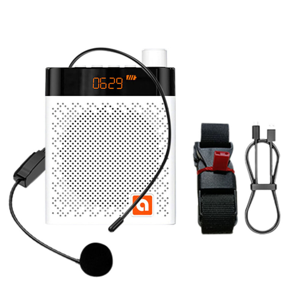 (White) Portable Bluetooth 5.0 Speaker Professional Voice Amplifier With Microphone Fm Radio Sound 2000Mah Battery Life White 6112212090756