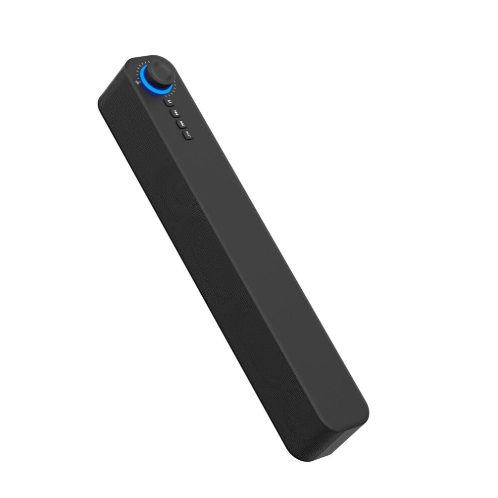 (Black) Bluetooth 5.0 Speaker Wireless Soundbar 10W Double Horn Hi-Fi Bass Surround Sound Speaker Built-In Microphone Black 6112212088739