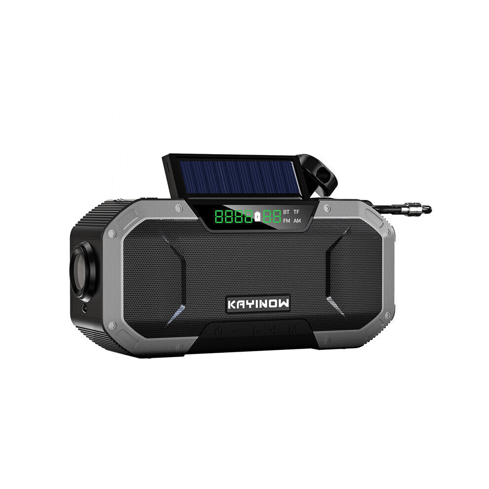 Bluetooth Speaker Portable with Solar Energy 5000mAh Power Bank Flashlight Radio Speaker IPX6