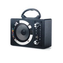 (Black) Wireless Portable Bluetooth 20W Speaker Subwoofer Outdoor Soundbar System Karaoke Music with Microphone Support FM Radio U Disk TF Card