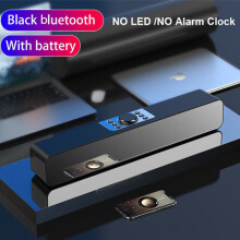 (Black, Upgrade) Alarm Clock Bluetooth Speaker With LED Digital Display Wired Wireless Home Theater Surround Sound Bar