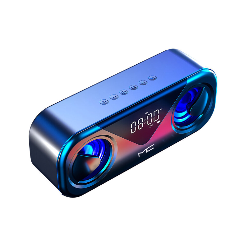 Dual Mode Computer Speaker Wireless Bluetooth + Wired Subwoofer Speaker Lcd Alarm Clock Temperature Display Fm Radio 6112212091173