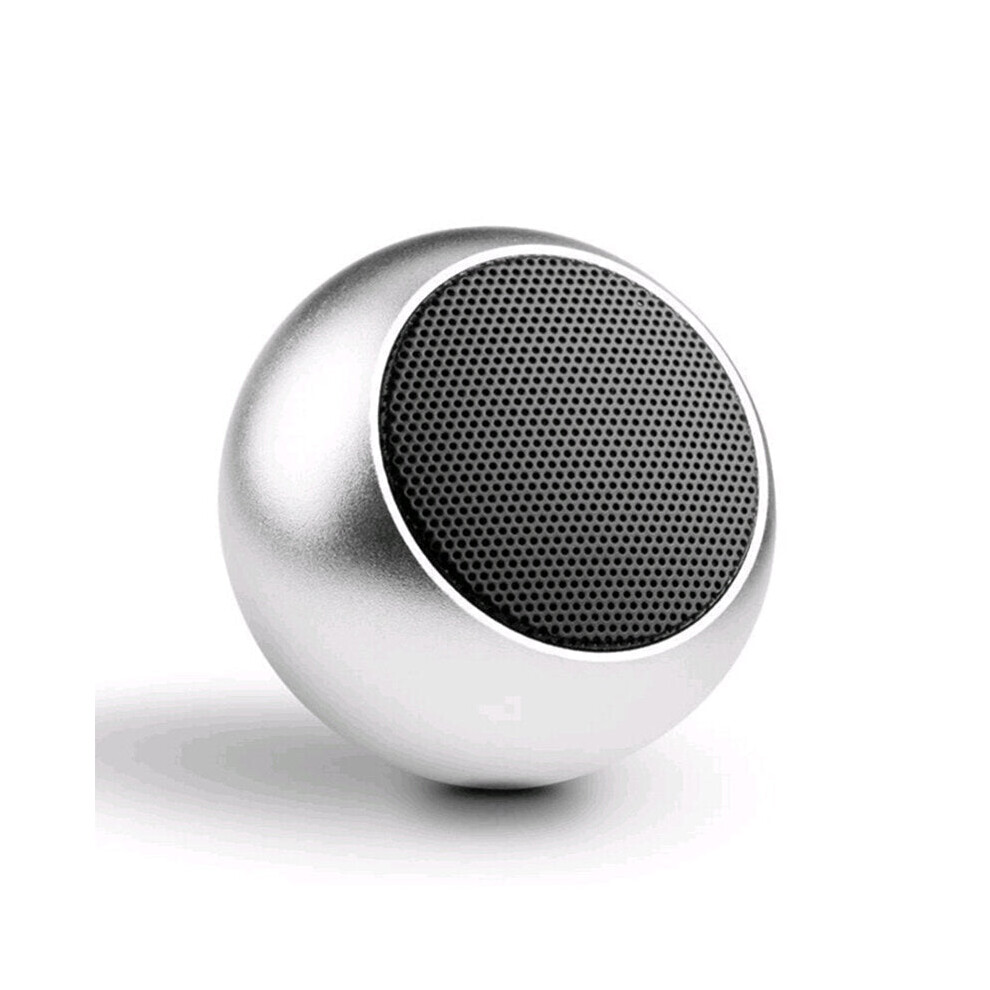 (Silver) Super Mini Bluetooth Portable Speakers True Wireless Powerful Bass Stereo Sound Outdoor Speaker