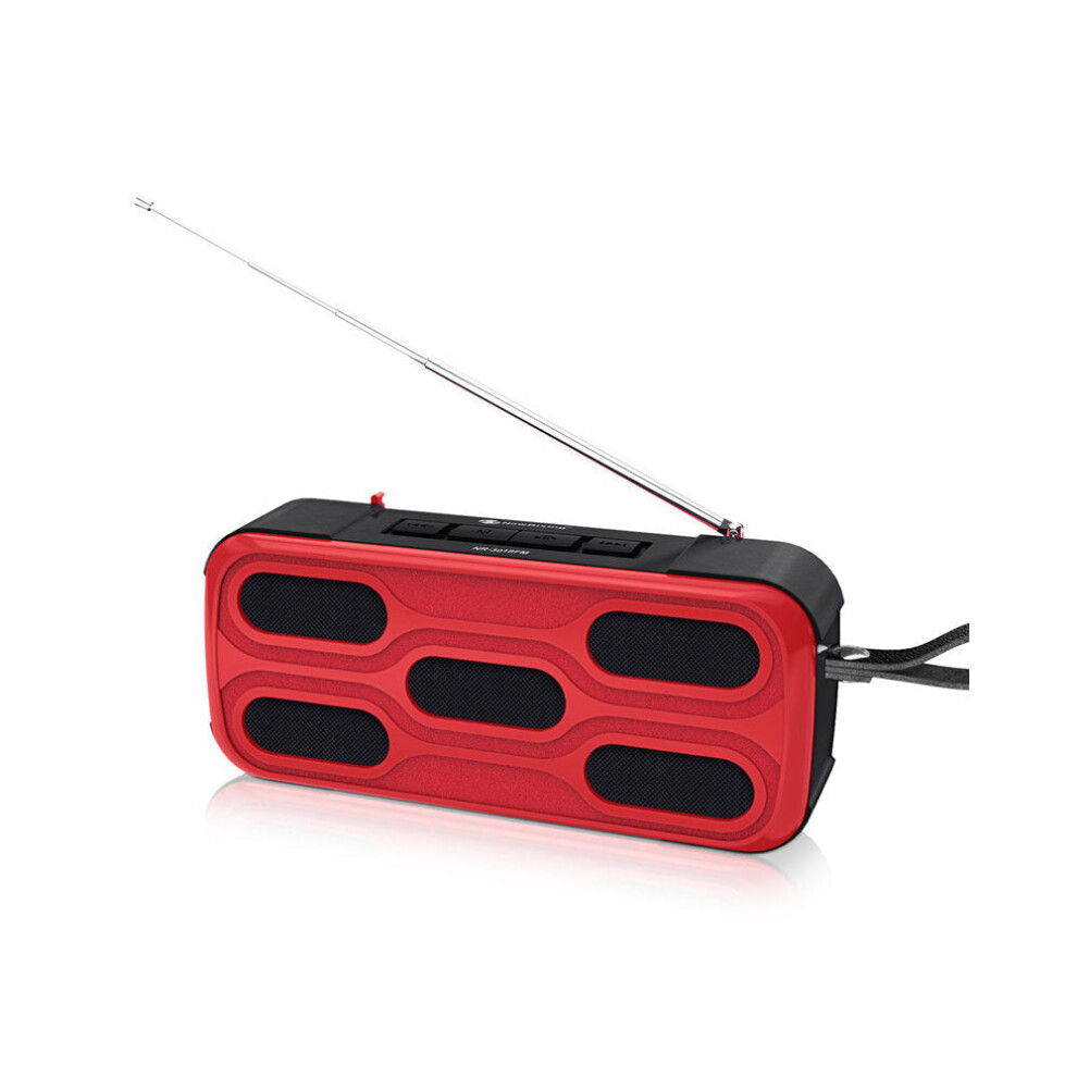 (Red) Outdoor Wireless Speaker Wireless Bluetooth Speaker FM Radio Hands Free Calling USB Flash Drive TF Card AUX Input TWS Connection.