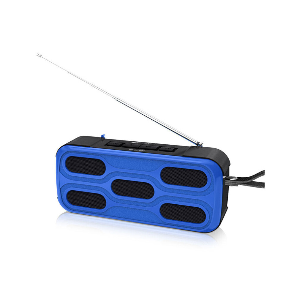 (Blue) Outdoor Wireless Speaker Wireless Bluetooth Speaker FM Radio Hands Free Calling USB Flash Drive TF Card AUX Input TWS Connection.