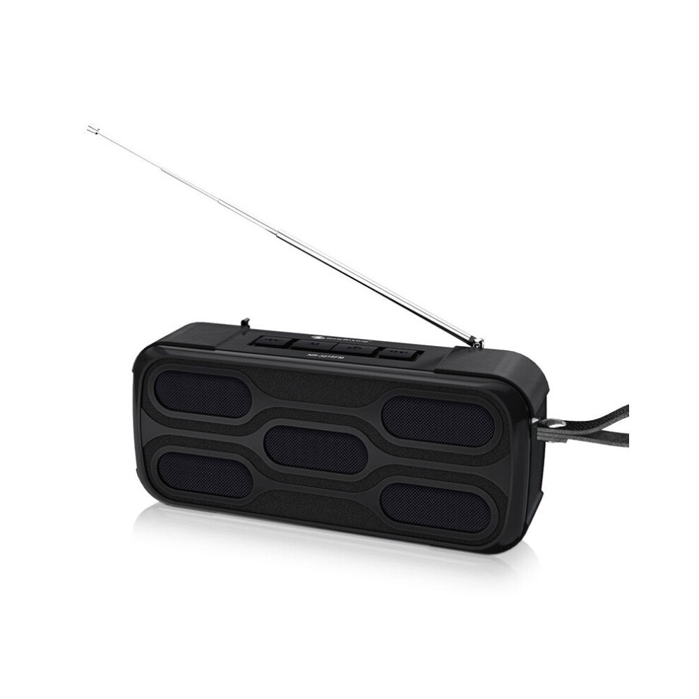 (Black) Outdoor Wireless Speaker Wireless Bluetooth Speaker FM Radio Hands Free Calling USB Flash Drive TF Card AUX Input TWS Connection.