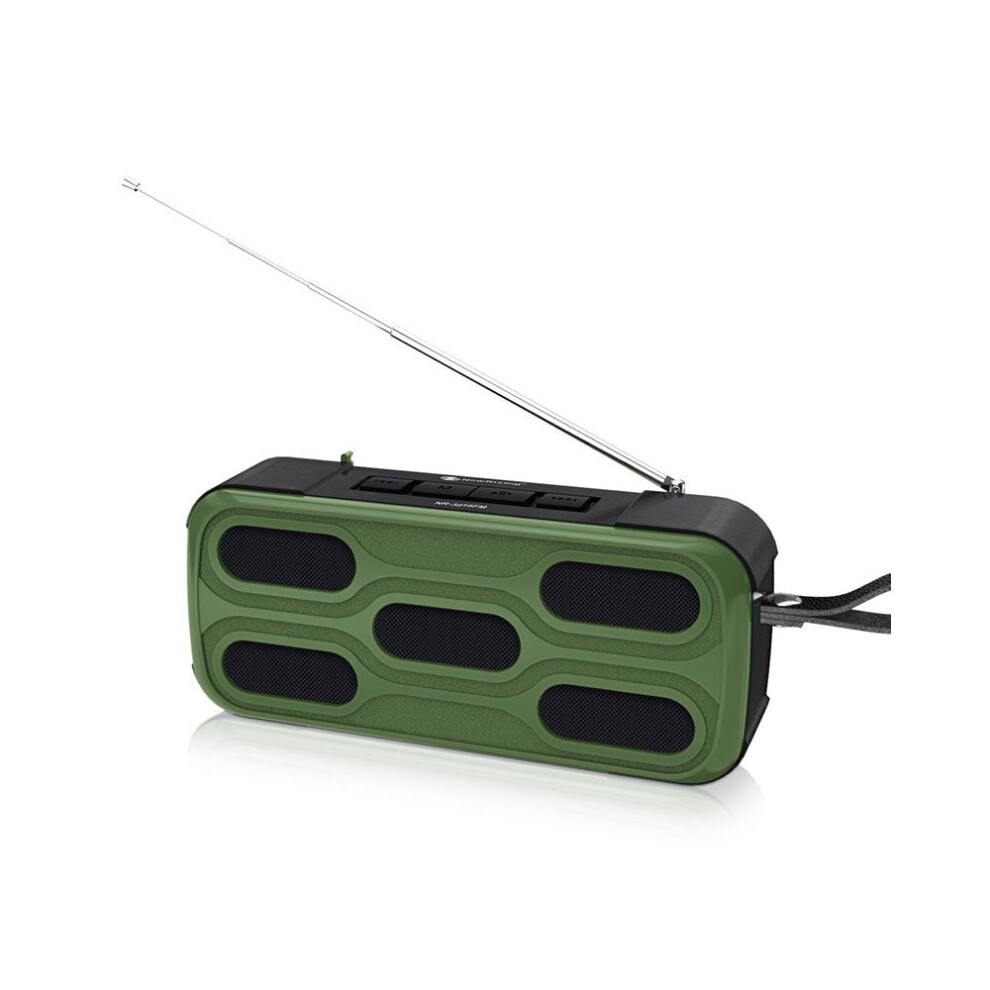 (Green) Outdoor Wireless Speaker Wireless Bluetooth Speaker FM Radio Hands Free Calling USB Flash Drive TF Card AUX Input TWS Connection.