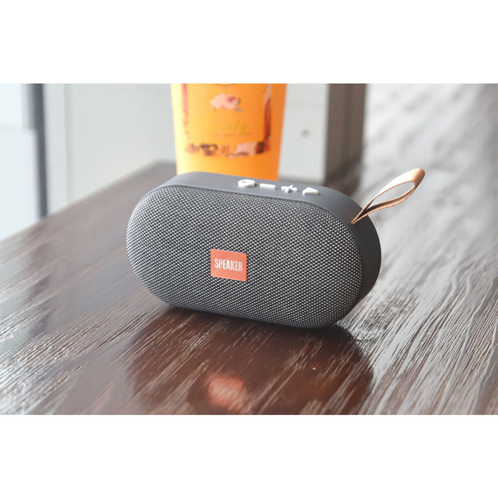 (Grey) Mini Wireless Bluetooth Speaker Potable Loudspeaker Sound System 3D Stereo Music Surround Outdoor Speaker Support FM Radio TF Card