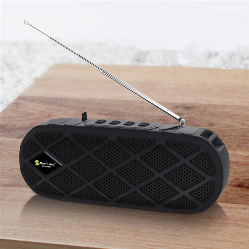 () Solar Bluetooth 5.0 Subwoofer Outdoor Support Tws Fm Radio Tf Card Hd Bass Stereo Portable Speaker With Led Flashing Black/Light 6112212091487