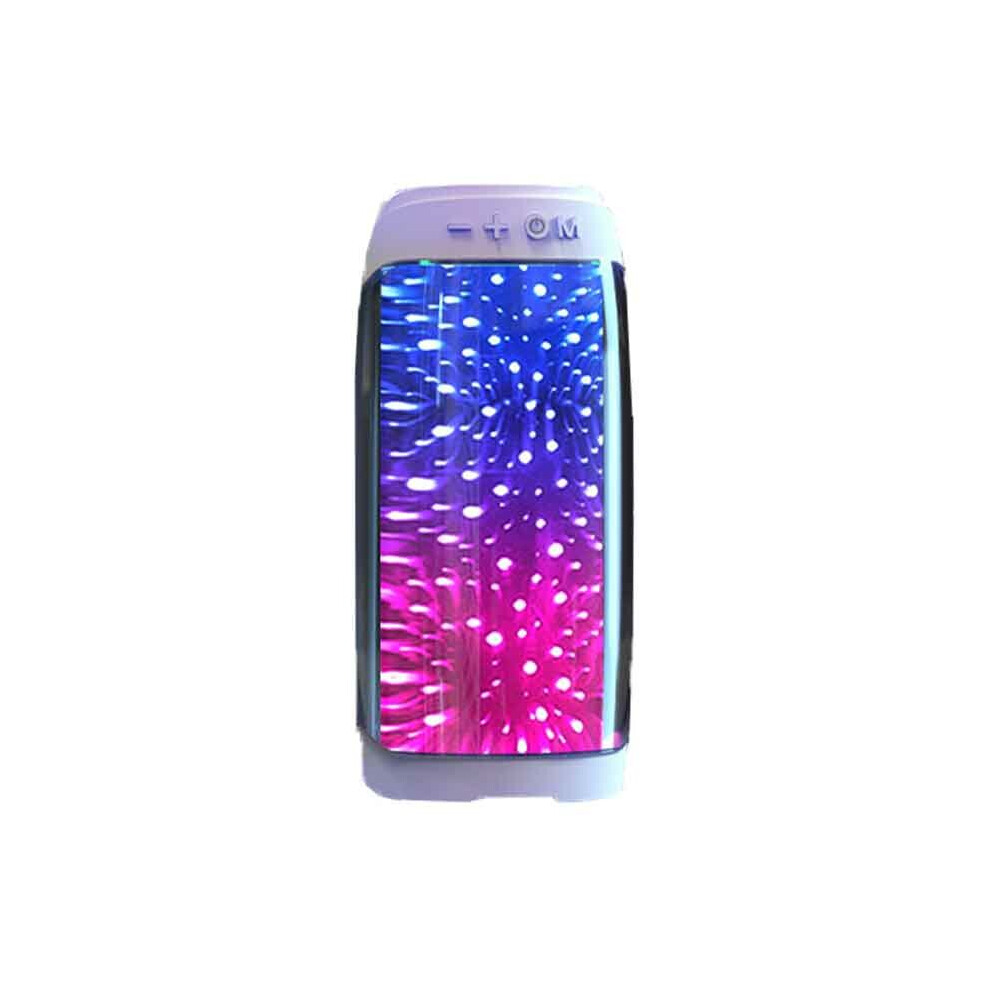 (White) Sound Box Bluetooth Speaker LED Colorful Light Portable Wireless Speaker TF Card 1800mAh Portable Outdoor Speaker