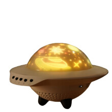 (With Remote Controller) Starry Sky Projection Light Flying Saucer Bluetooth Speaker Music Player LED Night Light With Remote Control