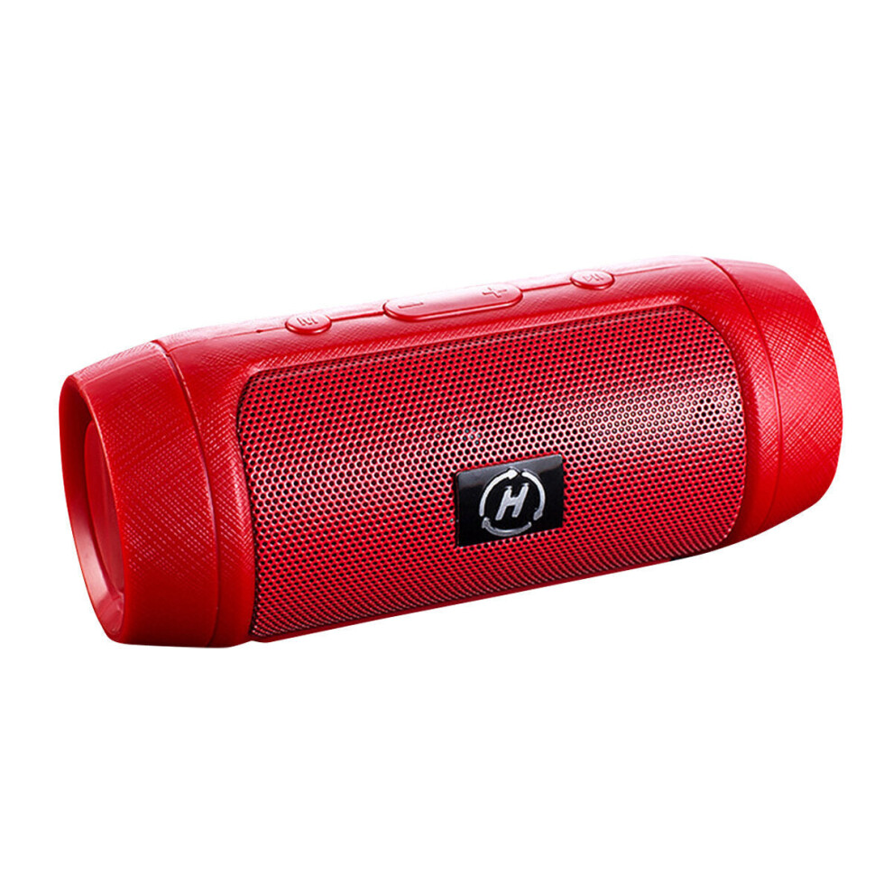 (Red) Wireless Bluetooth Speaker Outdoor Waterproof Portable Stereo Support TF Card USB Charging