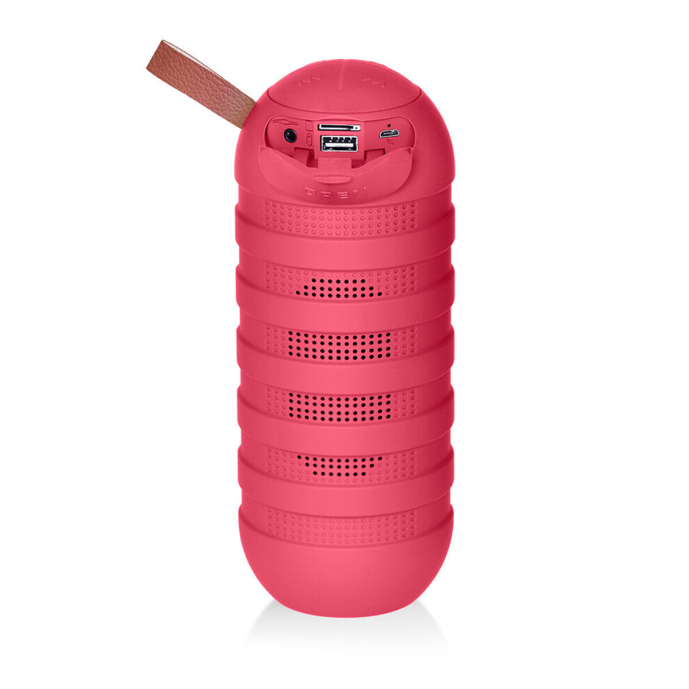 (Red) Outdoor Portable Wireless Bluetooth 5.0 Flashlight Speaker Stereo Hi-Fi Speakers Support TF