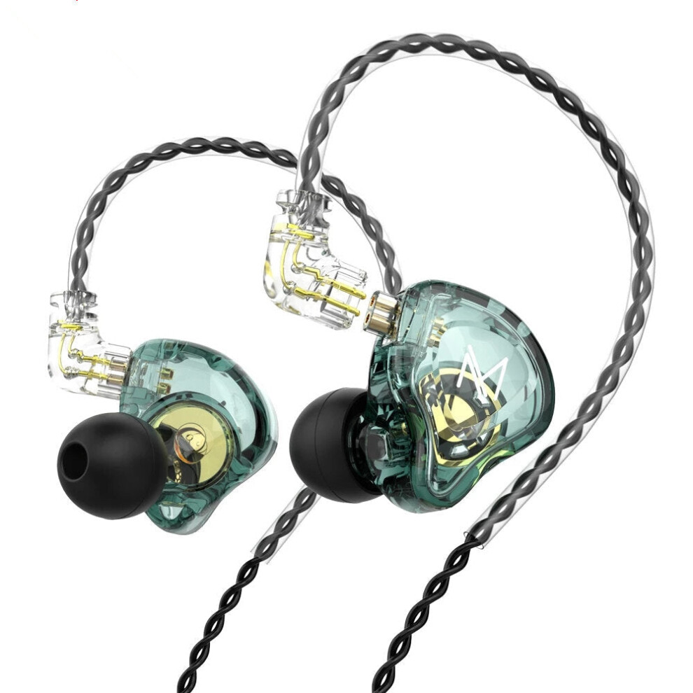 (, Standard) Earphone 10Mm Dual Magnetic Driver Hi-Fi Sport Dj Monitor Headphone In Ear Monitor Noise Cancelling Headset With Mic Green 6112212297476