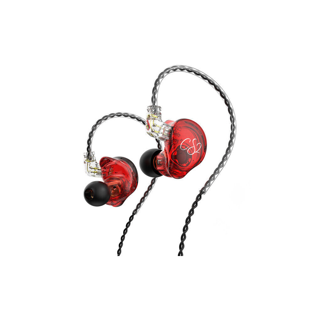 (Red, With-Microphone) Heavy Bass Wired Earphones Sports Noise Cancelling Heavy Bass Earbuds Hi-Fi Music Headset for Mobile Phone In-ear Earphones