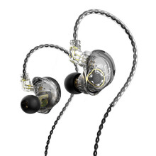 (Grey, Without-Microphone) Heavy Bass Wired Earphones Sports Noise Cancelling Heavy Bass Earbuds Hi-Fi Music Headset for Mobile Phone In-ear Earphones