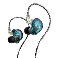 (Green, Without-Microphone) Heavy Bass Wired Earphones Sports Noise Cancelling Heavy Bass Earbuds Hi-Fi Music Headset for Mobile Phone In-ear Earphones