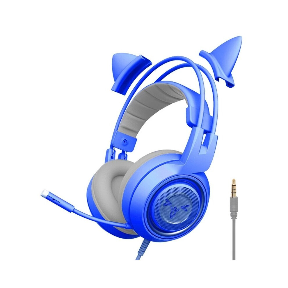 Cat Ear Headphones Over-Ear Headphones Gaming Headset with Mic for PS4 for PS5 Computer