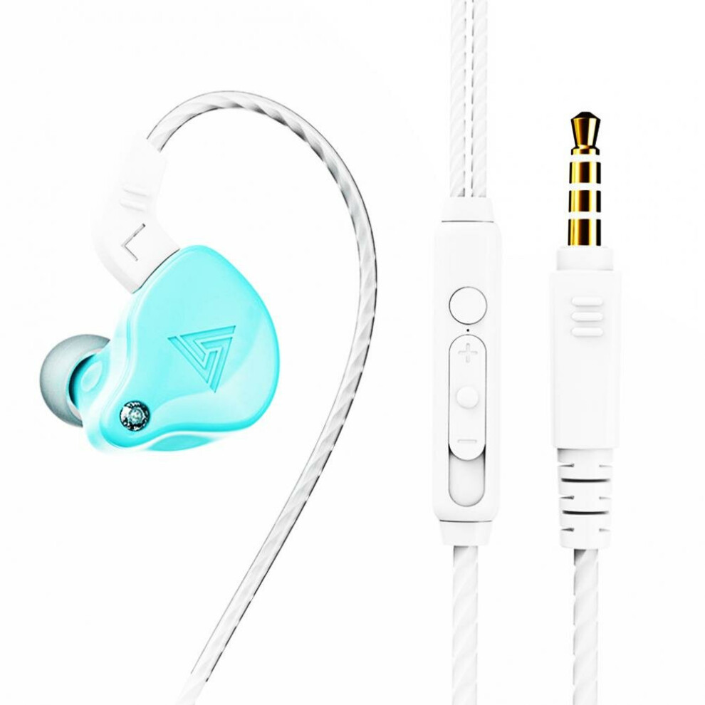 (Blue) Wired Earphones 1.2m In-ear Hi-Fi Heavy Bass Line Control Headphone with Microphone