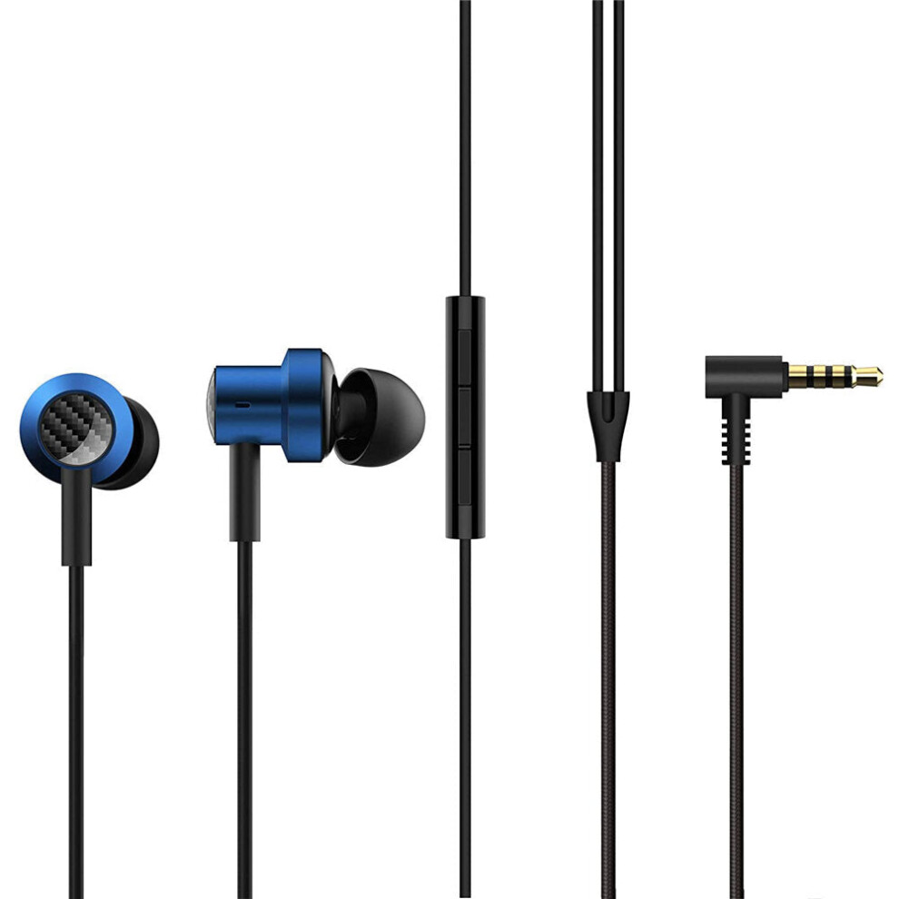 Dual Drivers Earphone 3.5mm Earphones Deep Bass Wired Control Magnetic Earbuds Headphone with Mic