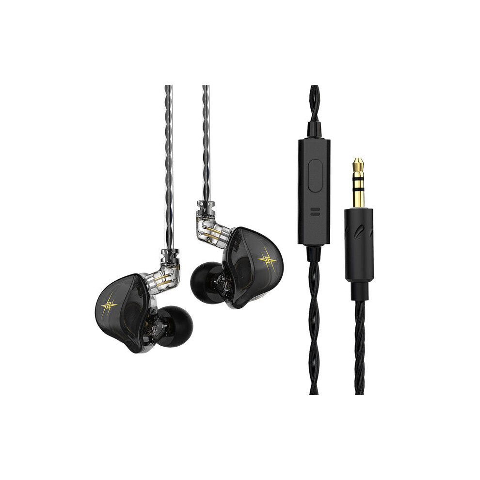 (Black, With Mic) In-Ear Earphones 1D Hi-Fi Bass Earbuds Deep Bass Stereo Monitor Headphones Sport Noise Cancelling Headset With Mic