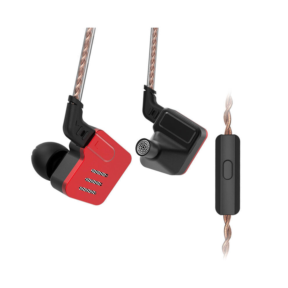 ( + With-Microphone) Earphone 5Ba Balanced Armature Driver 3.5Mm In-Ear Monitor Bass Headphone Black/Red 6112212294871