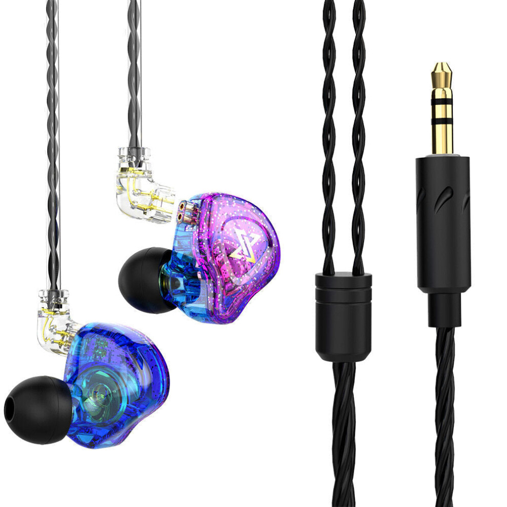 (Colorful, Without Mic) Dynamic In-Ear Earphones Monitor Noise Cancelling Sport Music Headphones with Detachable Cable