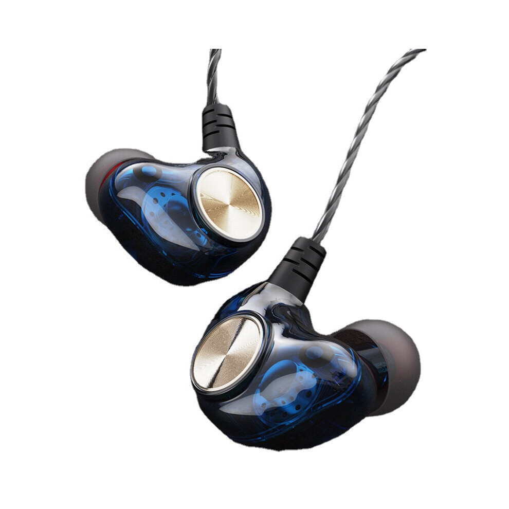 (Blue) Wired 3.5Mm Earphones Transparent In-Ear Earbuds Subwoofer Stereo Bass Earphone Noise Reduction Sport Headset With Microphone Blue 6112212289235