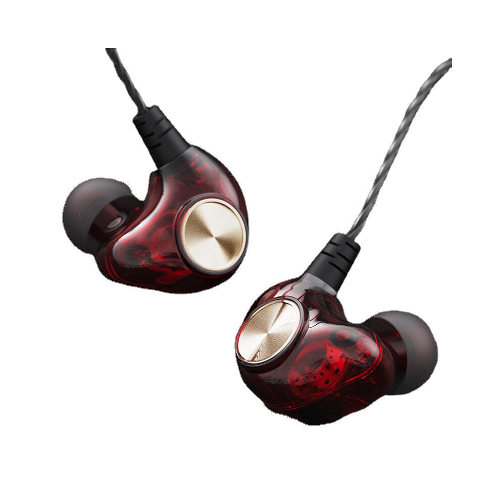 (Red) Wi 3.5Mm Earphones Transparent In-Ear Earbuds Subwoofer Stereo Bass Earphone Noise Uction Sport Headset With Microphone Red 6112212289242