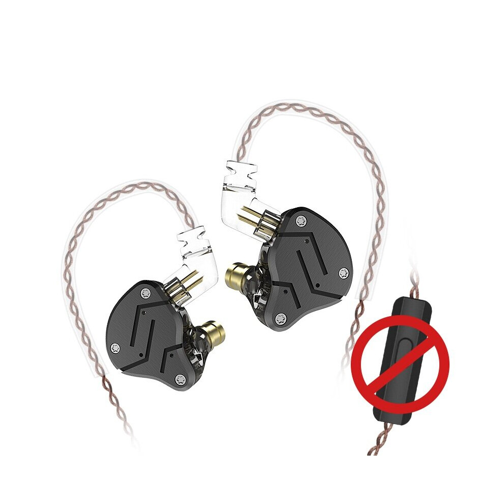 (Black, Without-Microphone) Dynamic Balanced Armature Driver Earphone Noise Cancelling 3.5mm Wire Headphone