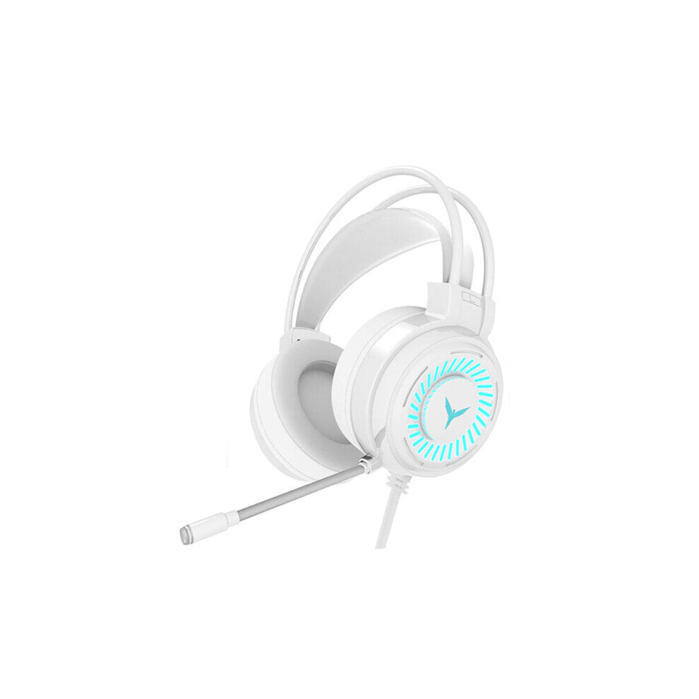 () Gaming Headsets Gamer Headphones Surround Sound Stereo Wired Earphones Usb Microphone Colourful Pc Laptop Game Headset White/Light 6112212288948
